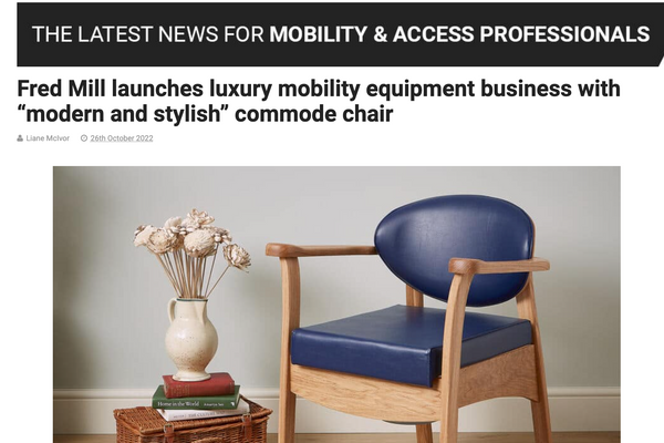 THIIS Magazine's feature on the launch of Fred Mill's luxury wooden commode chair